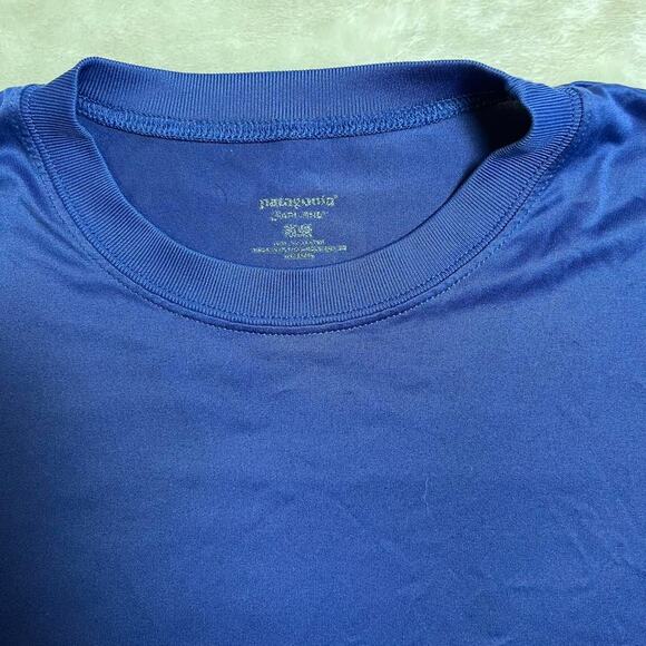 Patagonia Capilene Shirt Mens Large Performance T Stretch Wicking Blue Outdoors - Picture 2 of 8